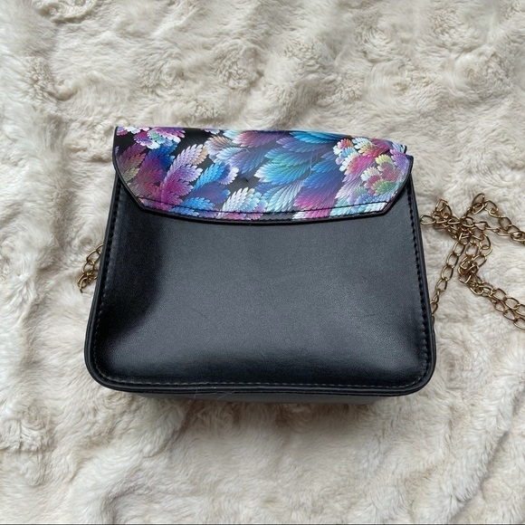 Faux Leather Feather Small Crossbody Purse - Picture 10 of 12